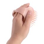 LMZ347 Wholesale Wheat Straw Nylon Bristle Hair Detangling Brush Scalp Stimulator Massager