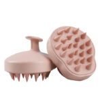 LMZ363 Wheat Straw Gourd Shape Silicone Scalp Massager Hair Brush Scrubber Shampoo Brush