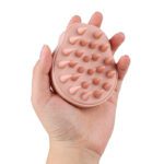LMZ363 Wheat Straw Gourd Shape Silicone Scalp Massager Hair Brush Scrubber Shampoo Brush