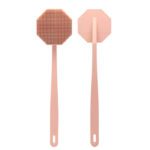 LMZ373 Wholesale Long-handled Octagonal Silicone Body Scrubber Shower Brush